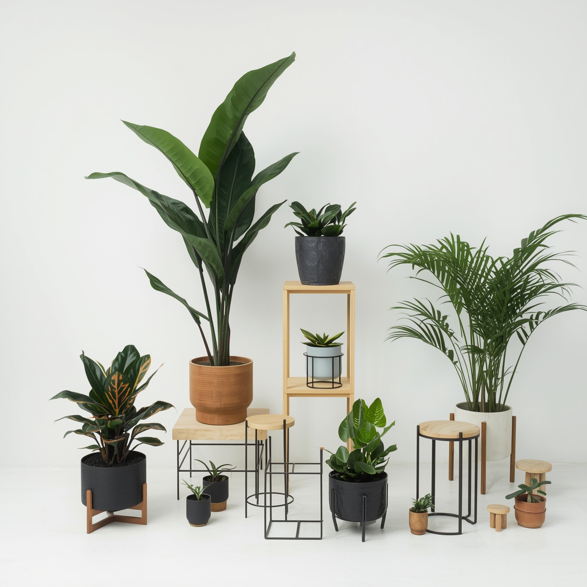 Textural contrast with plants and materials