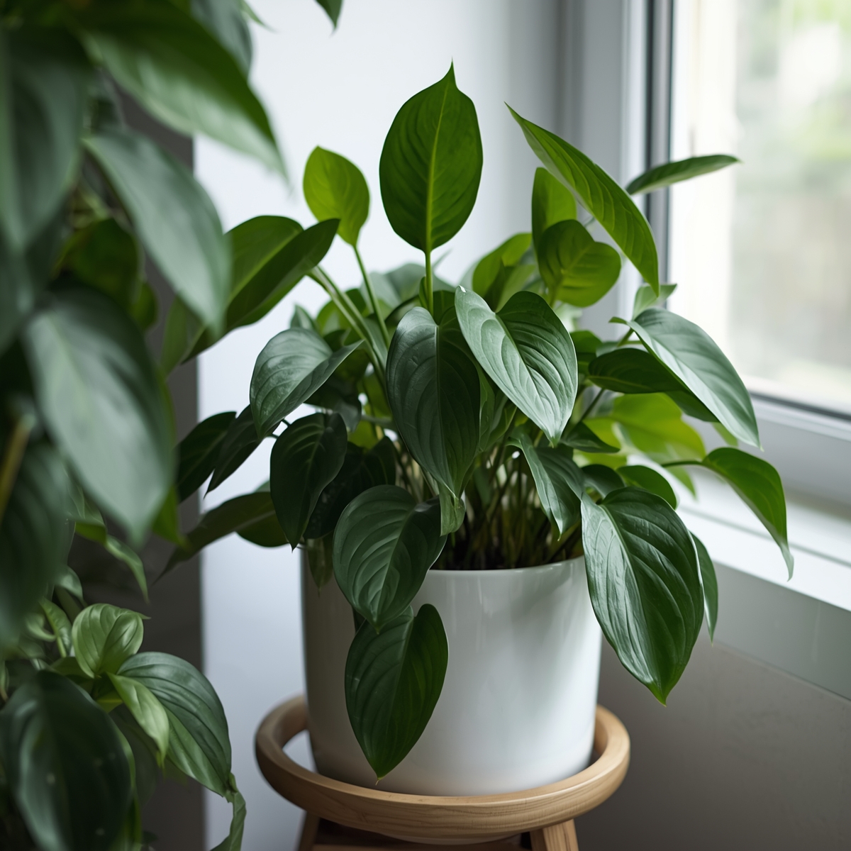 Interior space with carefully placed houseplants